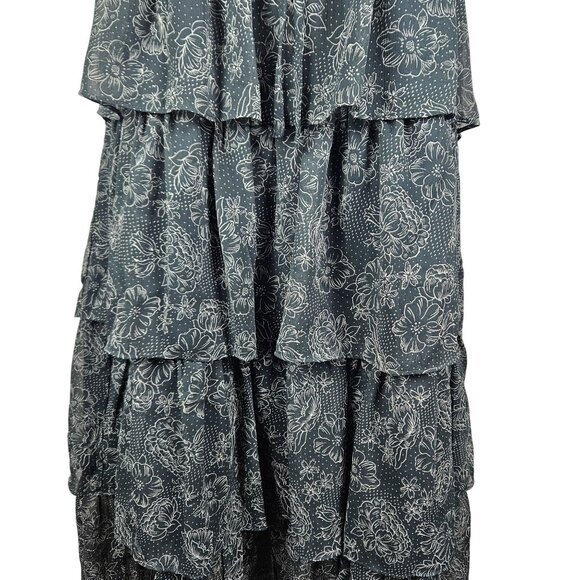 Likely Womens Moss Tiered Midi Dress Floral Short Sleeves & Square Neck Size 2 - Picture 13 of 14